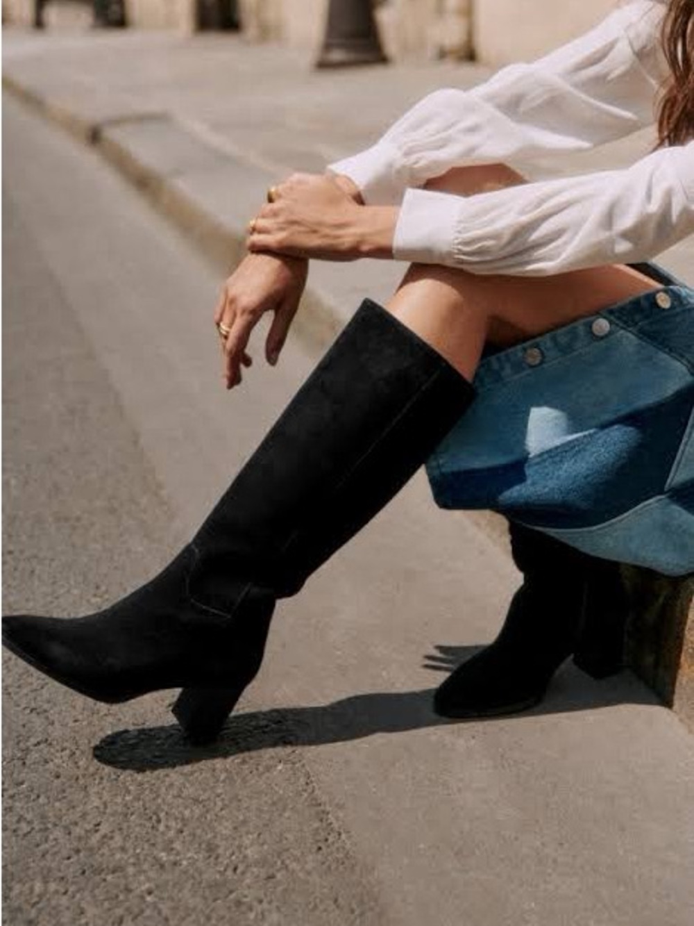 Sezane Black Knee-High Adele Boots - Picture 2 of 2